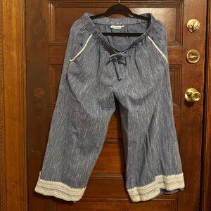 Roller Rabbit Blue and White Pant